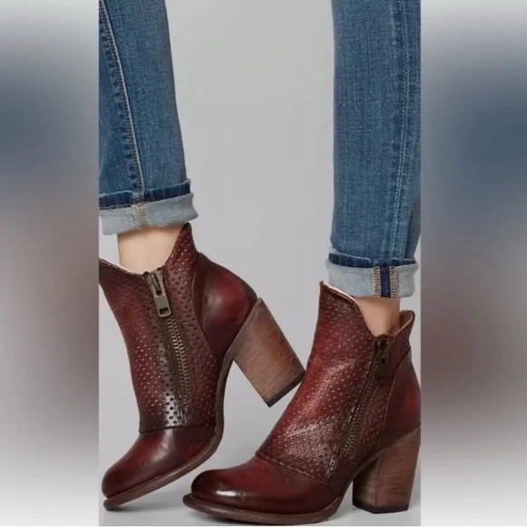 FREEBIRD by STEVEN Bowie Leather Ankle Boots - Brown - Size 6 - Picture 2 of 13